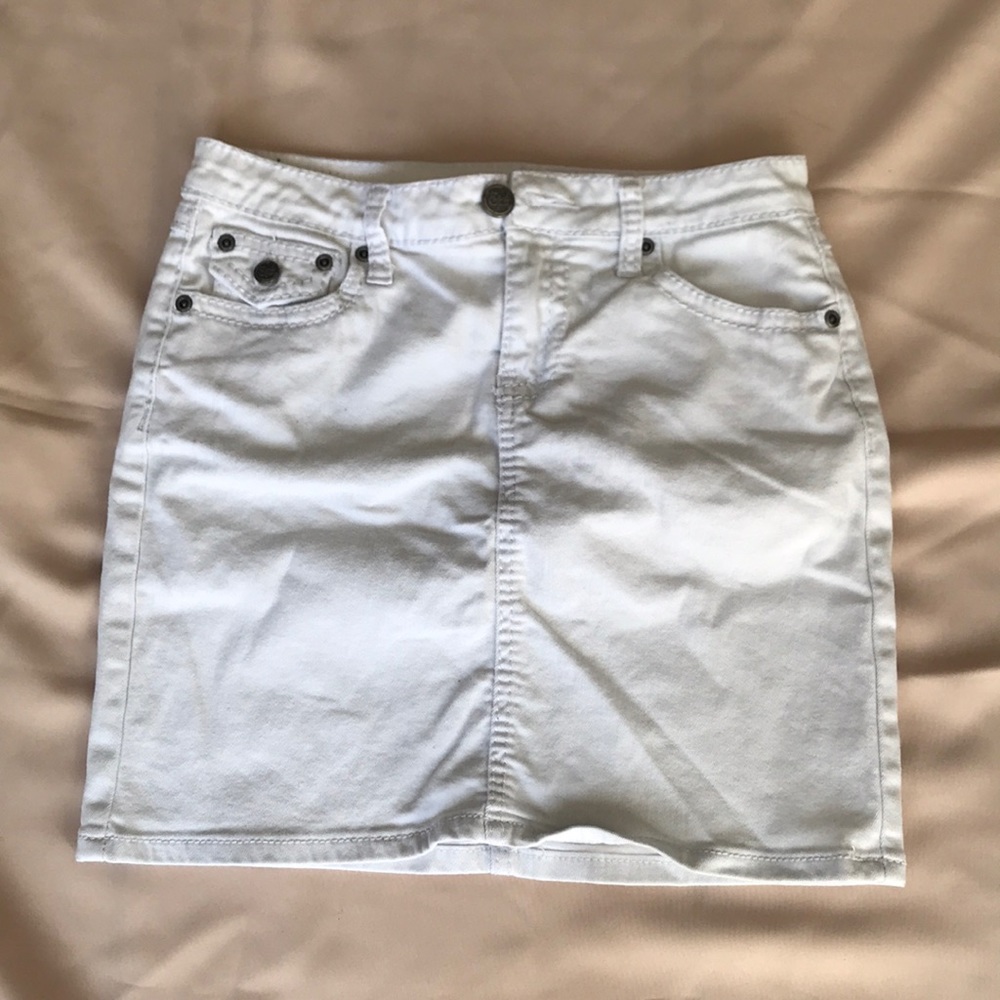 White mini skirt